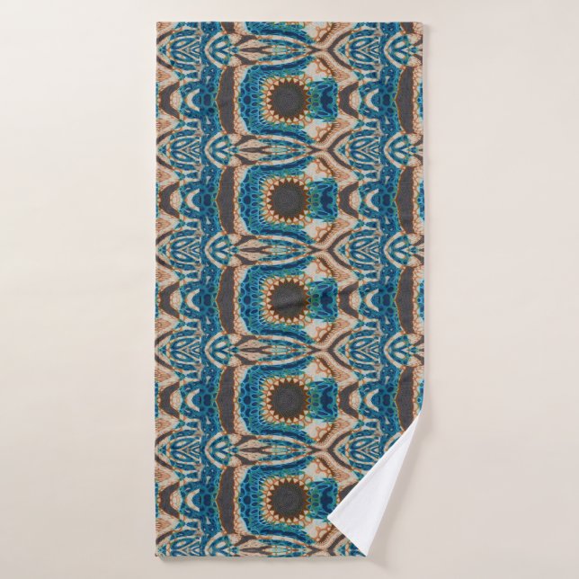 Turquoise Gold Sun Southwestern Art (Serviette de bain)