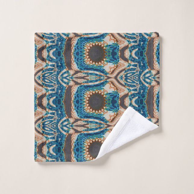 Turquoise Gold Sun Southwestern Art (Gant de toilette)