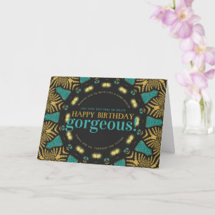 Turquoise Gold Tribal heureux Anniversaire Carte m