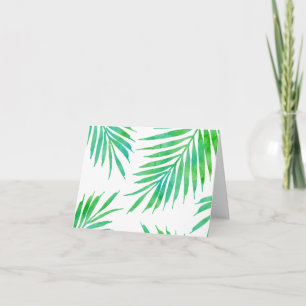 Turquoise Green Watercolor Palm Fronds