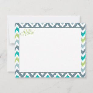 Turquoise gris vert Zigzag Tribal Ikat Motif