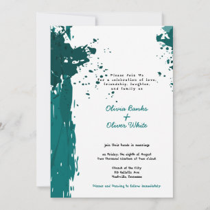 Turquoise Grunge - Adhésion au mariage - Invitatio