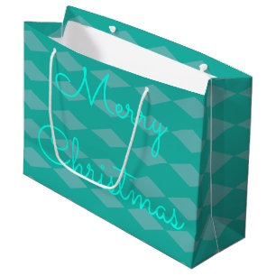 Turquoise Joyeux Noël Grand sac cadeau Fourre-tout