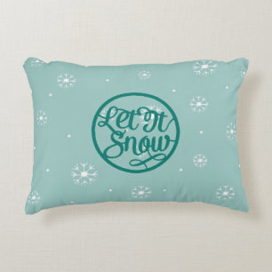 Turquoise Laisser il neige Accent Coussin