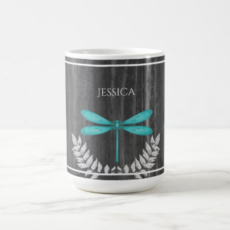 Turquoise libellule Rustique Personnalisé café Mug