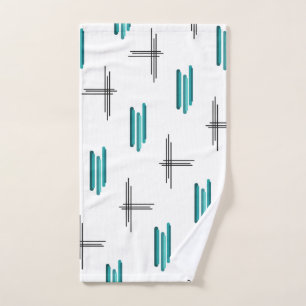 Turquoise Mid-Century Moderne Grandes et lignes