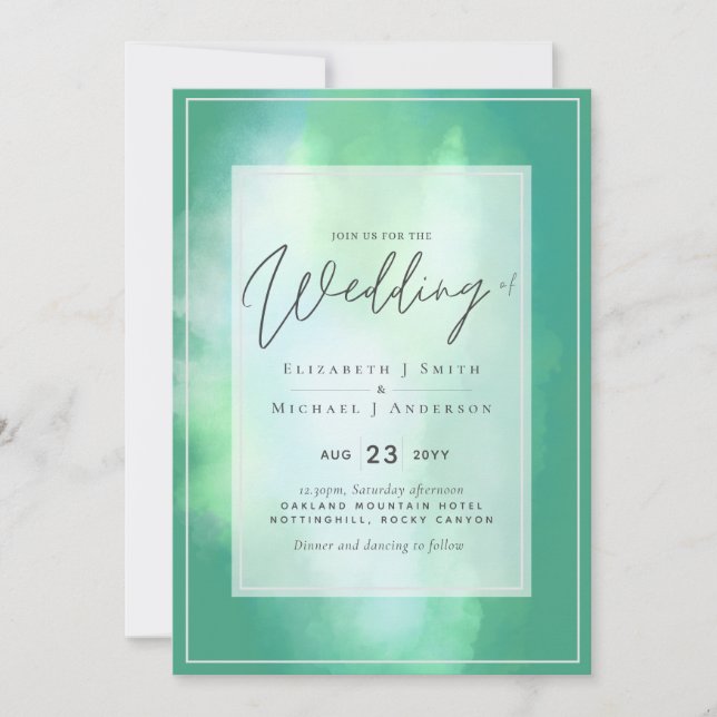 Turquoise Mint Dreams Modern Budget Mariage (Devant)
