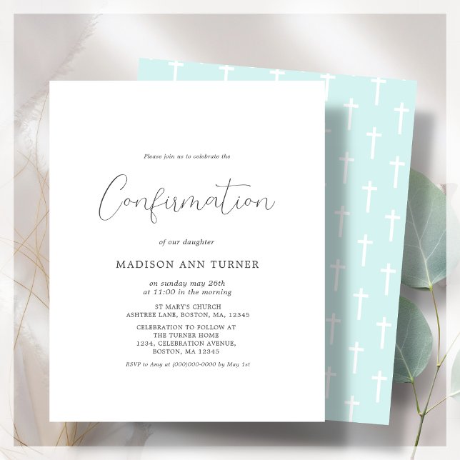 Turquoise moderne | Confirmation de l'invitation b (Créateur téléchargé)