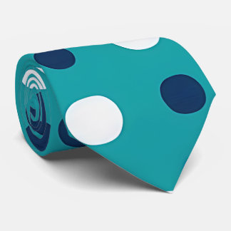 Turquoise moderne et marine Polka Dot Cravate