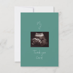 Turquoise Mon 1er cadeau bébé Carte de remerciemen