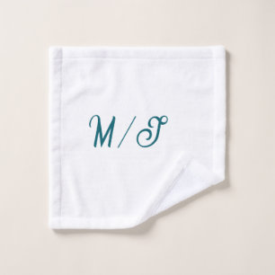 Turquoise monogramme nom de couple de mariage simp