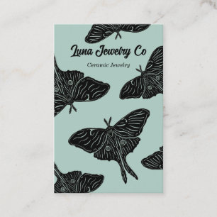 Turquoise mystique Luna Moth Blank Carte de visite