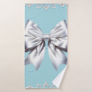 Turquoise Œuf de Merle Bleu Grand Nœud Blanc Maria