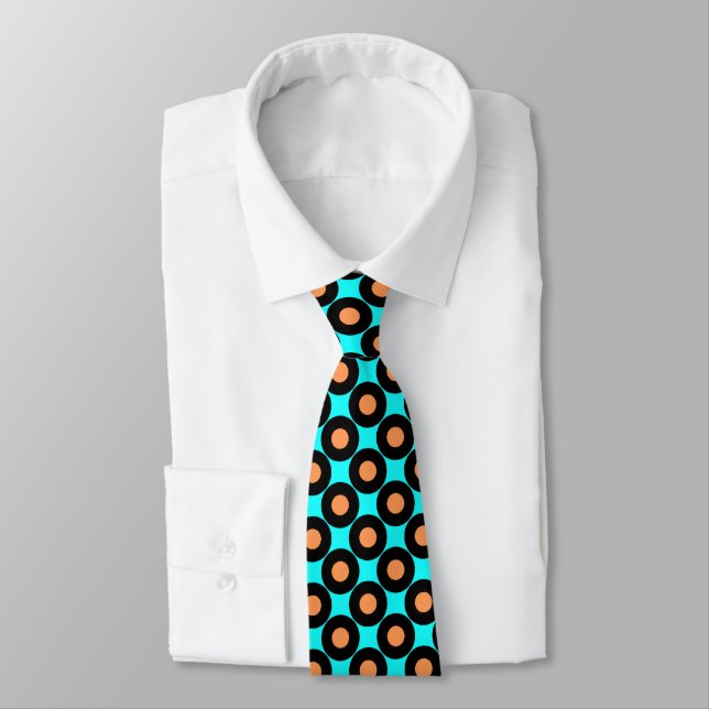 Turquoise Orange - Cravate Pois rétro (Attaché)
