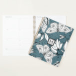 Turquoise papillon vert Floral Monogramme<br><div class="desc">Beau planificateur dans un design turquoise vert,  noir et blanc papillon avec votre nom monogrammé et initiale.</div>