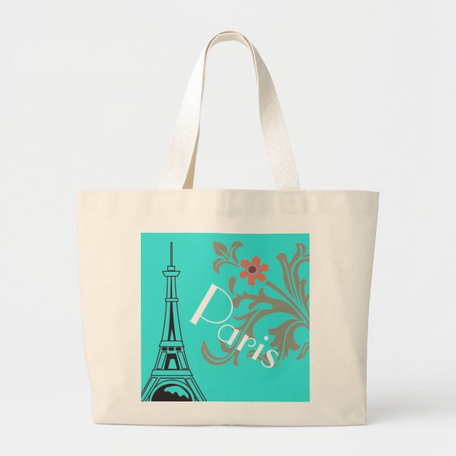 Turquoise Paris Shopping Ou Sac Plage (Devant)