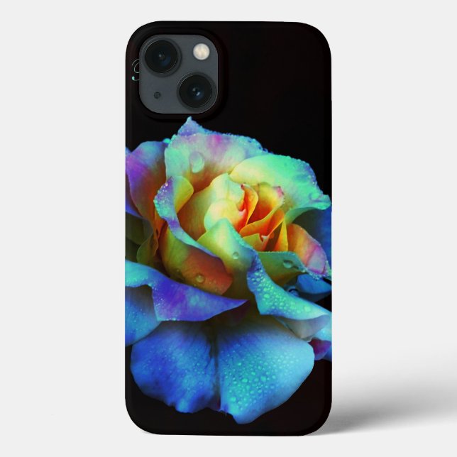 Turquoise Pastel Rainbow Rose Galaxy Note 4 coque (Verso)