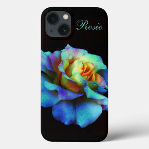 Turquoise Pastel Rainbow Rose iPad Mini coque