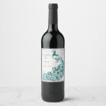 Turquoise Peacock Leaf Vine Mariage Vin Étiquette<br><div class="desc">Personnalisez un étiquette de vin unique pour votre mariage et votre réception avec un Étiquette Mariage de vin Peacock Turquoise. Le design Étiquette du vin est doté d'un arrière - plan gris clair avec un paon turquoise vibrant orné d'une feuille de vigne. Personnalisez avec les noms du marié et de...</div>