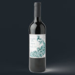 Turquoise Peacock Leaf Vine Mariage Vin Étiquette<br><div class="desc">Personnalisez un étiquette de vin unique pour votre mariage et votre réception avec un Étiquette Mariage de vin Peacock Turquoise. Le design Étiquette du vin est doté d'un arrière - plan gris clair avec un paon turquoise vibrant orné d'une feuille de vigne. Personnalisez avec les noms du marié et de...</div>