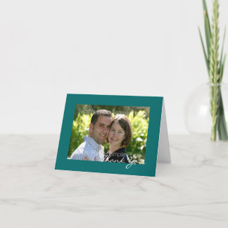 Turquoise Personnalisé Photo Mariage Merci Cartes