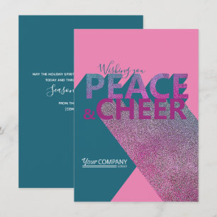 Turquoise & rose, carte de vacances professionnell