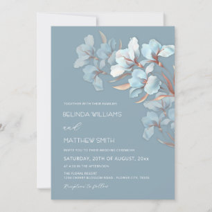 Turquoise Rose Or Artistic Fleurs Invitation