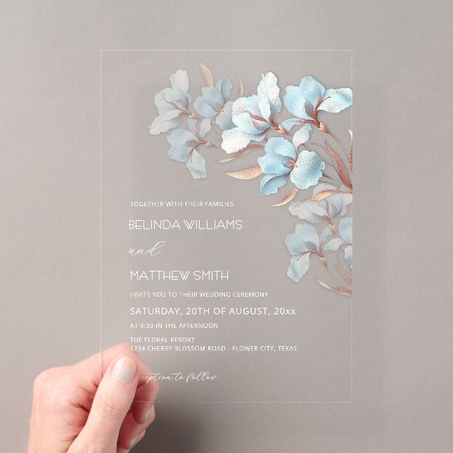 Turquoise Rose Or Artistiques Fleurs  Invitation (In situ (ordinateur de poche))