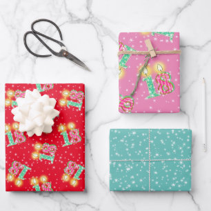 Turquoise, rouge, rose 18e anniversaire papier env
