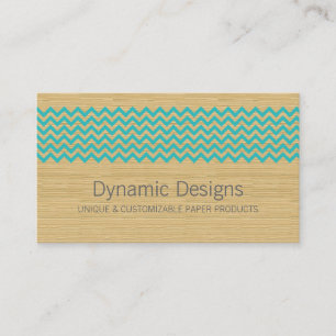 Turquoise Rustic Chevron Carte de visite