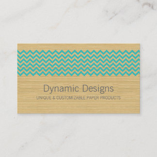 Turquoise Rustic Chevron Carte de visite