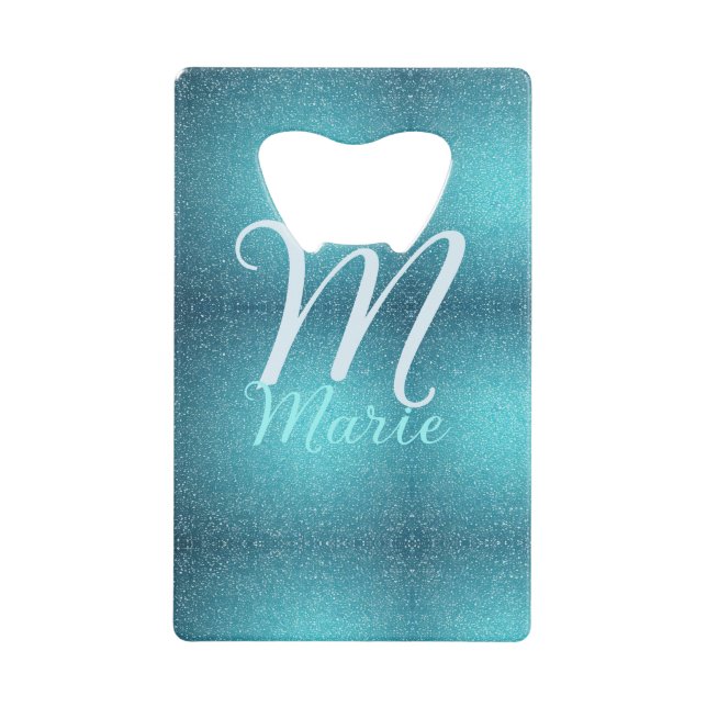 Turquoise sarcelle agate aqua monogramme ajouter l (Devant)