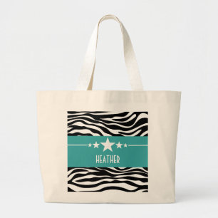 Turquoise Sassy Star Zebra Sac fourre-tout