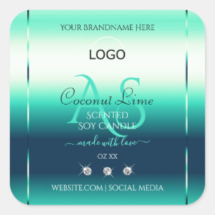 Turquoise Shimmery Produit Diamants Étiquettes Mon