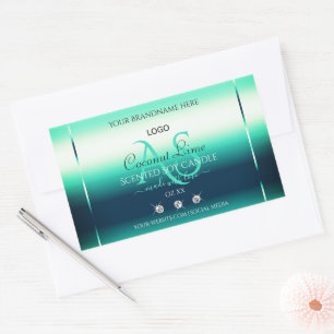 Turquoise Shimmery Produit Diamants Étiquettes Mon