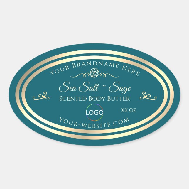 Turquoise Smart Dark Produit Étiquette Gold Frame  (Devant)