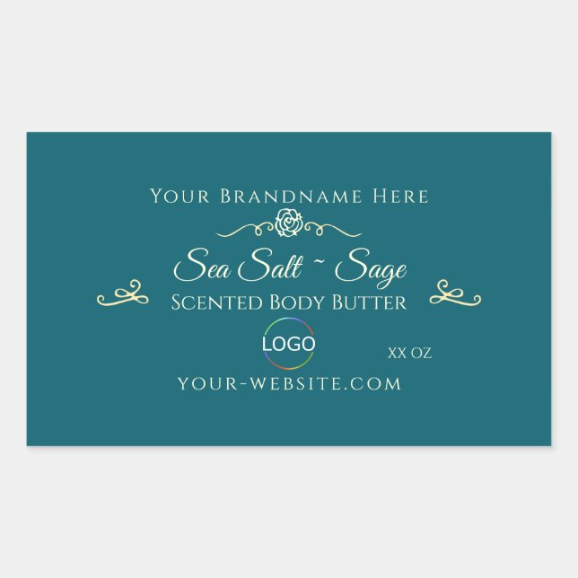 Turquoise Smart Dark Produit Étiquette Gold Frame  (Devant)