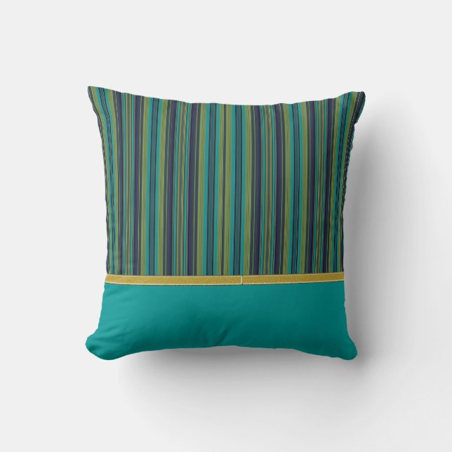 TURQUOISE STRIPES American MoJo Coussin (Recto)