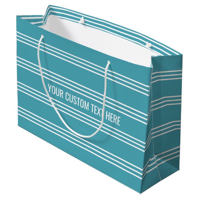 Turquoise Stripes sac cadeau personnalisé (Dos Angle)