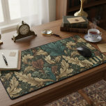 Turquoise & Tan Vintage William Morris Floral Mono<br><div class="desc">Ajoutez à votre bureau une touche d'histoire de l'art classique avec ce tapis de bureau à fleurs d'inspiration William Morris personnalisé. Doté d'un beau motif botanique vintage aux tons riches et terreux de bleu turquoise, de brun et de bronze, ce grand bec transforme votre espace de travail en une oeuvre...</div>
