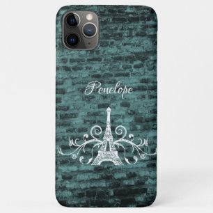 Turquoise Tour Eiffel Grunge Coque Mate coque ipho