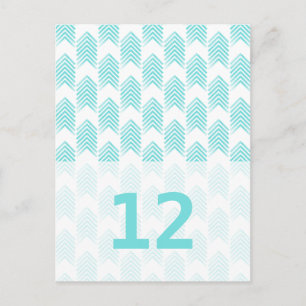 Turquoise Tribal Flèches Numéro de table Carte pos