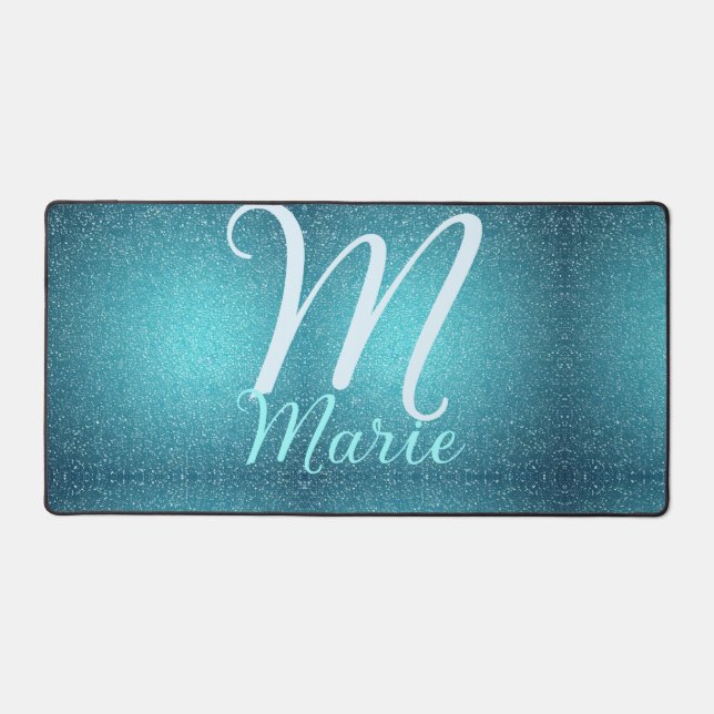 Turquoise turquoise agate aqua monogramme ajouter  (Recto)