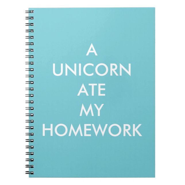 Turquoise UN UNICORN MANGE MON Carnet DE TRAVAIL M (Devant)