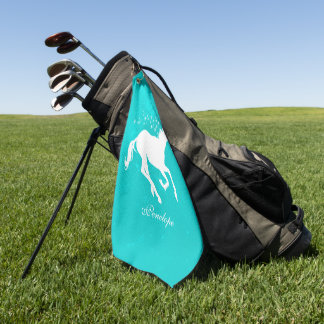 Turquoise Unicorn Serviette de golf personnalisée
