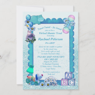 Turquoise Vert Bleu Cadre virtuel Invitation