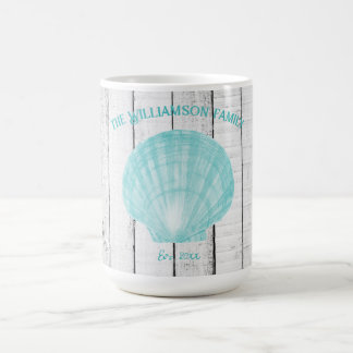 Turquoise Vintage Pétoncle de café Mug