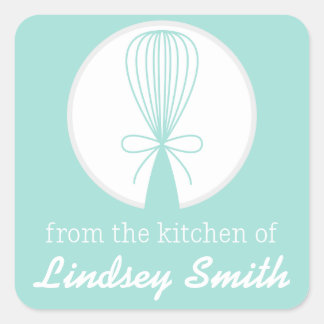 Turquoise Whisk Silhouette Cuisine Étiquettes