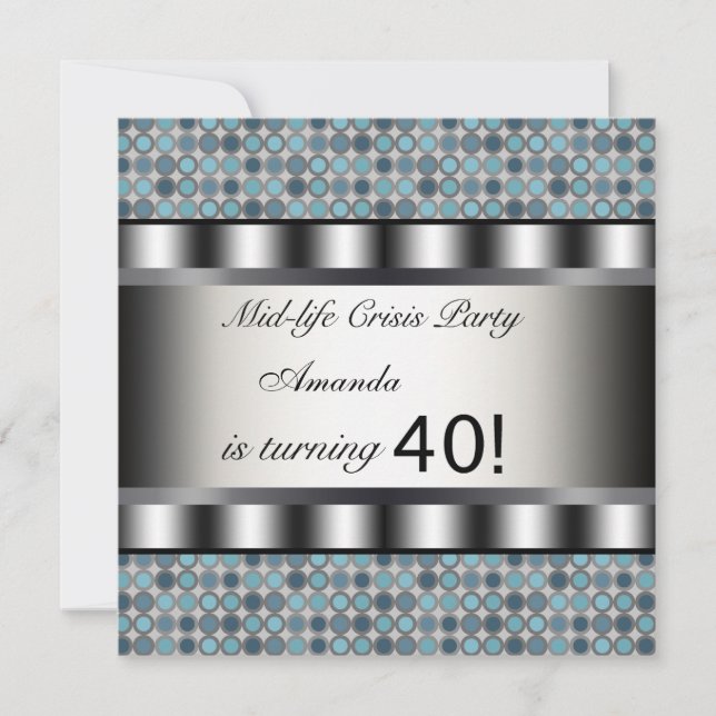 Turquoises Dots 40e anniversaire Invitations (Devant)