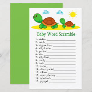 Turtle Baby jeu de brouillage de mot